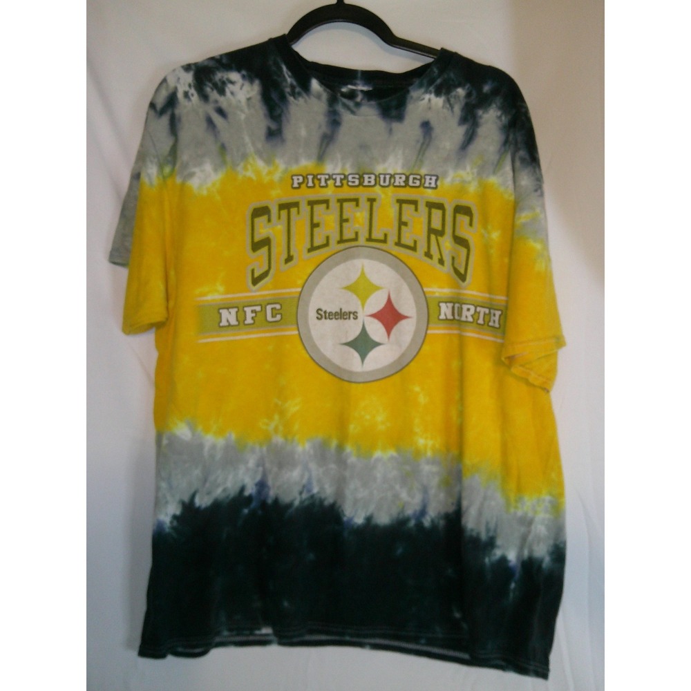 Rare Vintage Pittsburgh Steelers Tie Dye T Shirt Men's Size XL NFL Yellow Gray